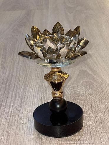 Картины и портреты: Büllur lotus formalı şamlıq/şam tutacağı - Material: yüksək — 2