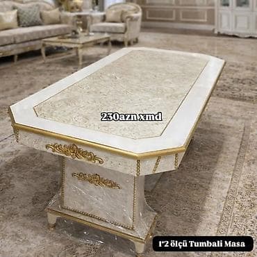 ag masa: Klassik dizaynlı tumbalı masa - Ölçü: 1×2 m (şəkildə göstərilib) - — 1