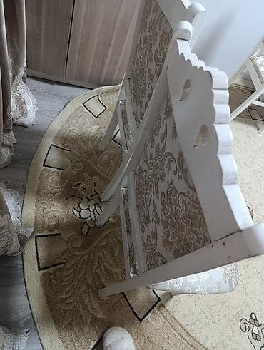 stul stollar: Qonaq otağı üçün, İşlənmiş, Qatlanmayan, rəng - Ağ Stul — 4