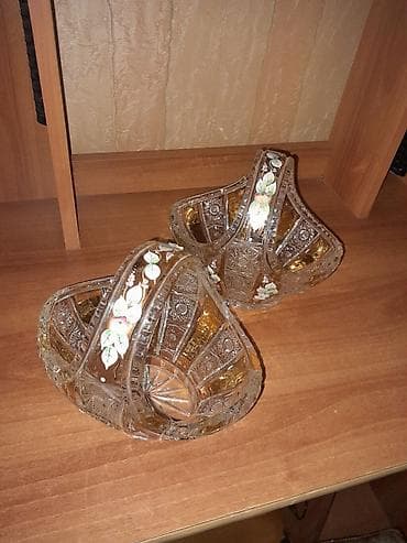 aksesuar qabi: Büllur dekorativ səbət dəsti – 2 ədəd - Material: qalın şüşə/büllur - — 4