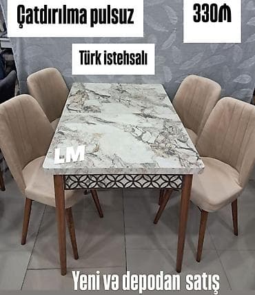 stol ustul: Masa dəsti 💥 TÜRK FABRİKA ENDİRİMLƏ : 330₼ 💃🏻 Yeni və depodan — 1