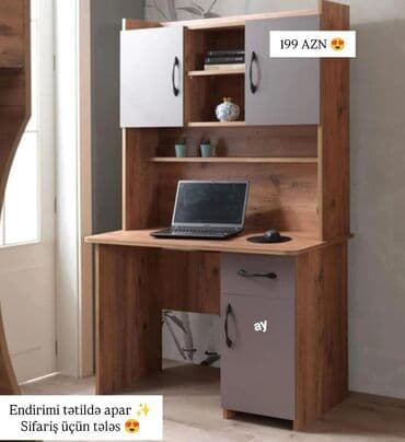 mətbəx masalari: Kompüter masası, Açılmayan, Laminat, Dördbucaq masa — 3