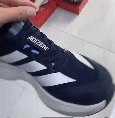 smart watch 6 qiymeti: Adidas Adizero kişi qaçış krossovkası - Rəng: tünd göy üst, ağ üç — 3