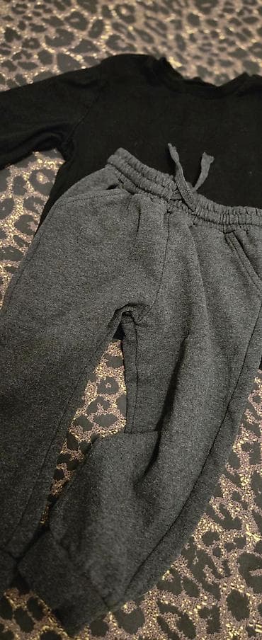 ev geyimleri sekilleri: Uşaq geyim dəsti – 2 müxtəlif kombinə: 1) Qara uzunqol kofta + — 3