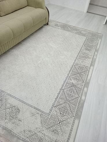 camadan boyuk: Müasir dizaynlı xalça - Rəng: açıq boz/krem tonları, zərif naxışlı - — 4