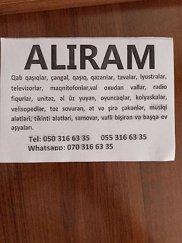 işlenmiş ev eşyaları: Xidmət: Ev əşyalarının alınması Təsvir: Aşağıdakı məişət və ev — 2