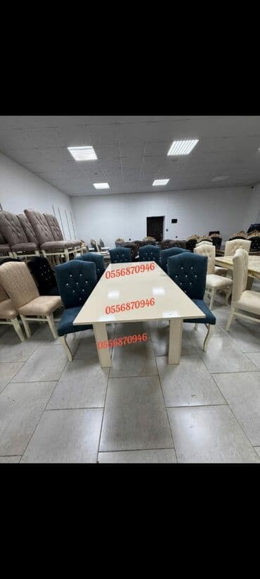 Комнатные растения: Для гостиной, Новый, Нераскладной, Прямоугольный стол, 6 стульев — 1