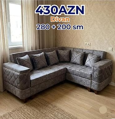 divan mobilya: L‑şəkilli divan - Ölçülər: 280 sm + 200 sm (künc divan) - Material — 1