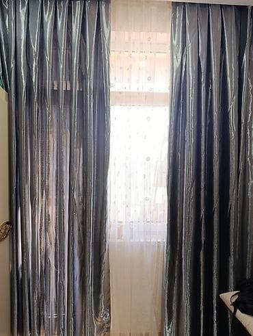 perde satışı: İşlənmiş, Pərdə, rəng - Gümüşü — 1