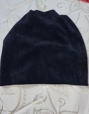 rolik satisi: Qara məxməri papaq (turban-stil) • Material: yumşaq məxmər/velur — 1