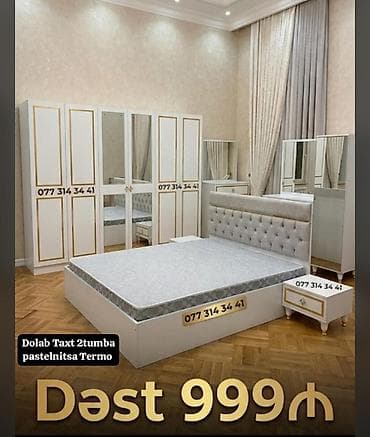 Yataq otağı mebel dəsti Tərkibi: - 6 qapılı dolab (orta hissədə