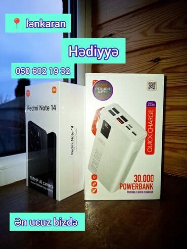 Redmi Note 14, 256 GB, rəng - Qara, Düyməli, Sensor, Barmaq izi