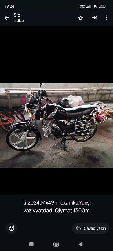 haojue escort 125: MX49 motosiklet - Buraxılış ili: 2024 - Transmissiya: mexaniki - — 1