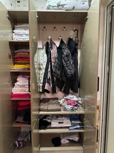 Sifarişlə mebel: Açılan, 4 qapılı Düz dolab, Qarderob, paltar dolabı — 5