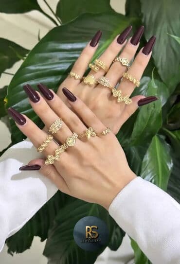 Qızılı rəngdə qadın üzük kolleksiyası – RS Jewellery - Müxtəlif