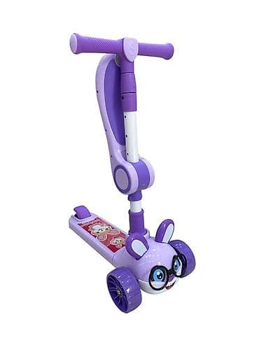 uşaq oyun: Uşaq skateri – 3 təkərli, bənövşəyi rəng, qəhrəman obrazlı ön panel - — 2