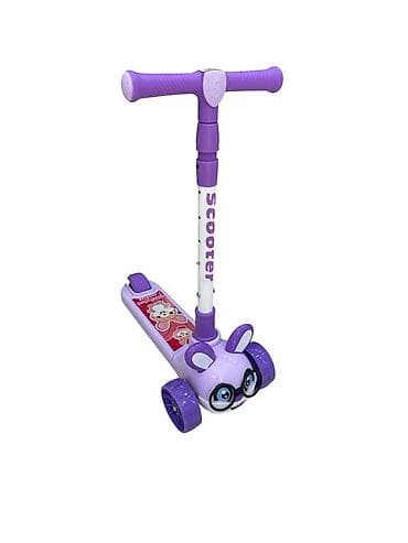 sukuter: Uşaq skooteri – 3 təkərli, bənövşəyi - Dizayn: Şən dovşan fiqurlu — 1