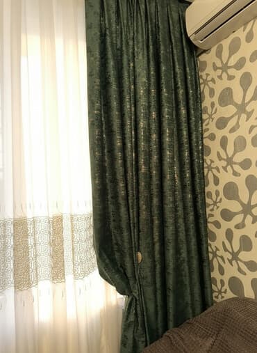 Pərdə və tüllər: Yeni, Pərdə, rəng - Yaşıl — 1