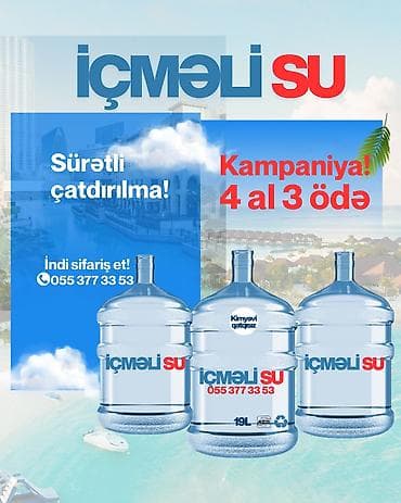 Həyatın qaynağı indi bir qurtumda💧 ✅Şəhərin bütün bölgələrinə pulsuz