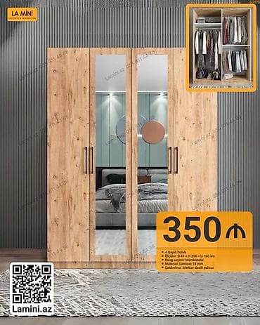 4 qapılı, Güzgülü, Digər rəng, Digər material, Açılan, Düz dolab lalafo.az -da 4 qapılı, Güzgülü, Digər rəng, Digər material, Açılan, Düz dolab