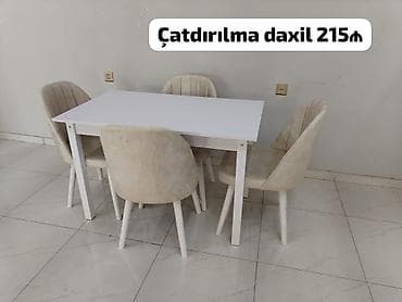 Qonaq otağı üçün, İşlənmiş, Dördbucaq masa, 6 stul