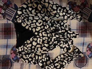 cins: Qadın bluzası – qara fon üzərində iri ağ leopard naxışı elde 2 eded — 1
