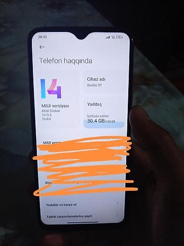 Redmi 9T, 128 GB, rəng - Qırmızı, İki sim kartlı