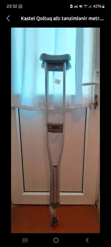 Yerimək üçün arabalar, çəliklər, əsalar, rollatorlar: Kastel qoltuqaltı qoltuqağacı - Material: möhkəm metal karkas - — 1