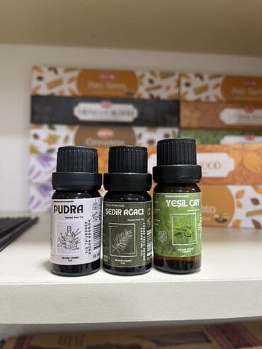 Ofis ləvazimatları: Aromaterapiya üçün efir yağları dəsti - Növlər: Pudra, Sedir Ağacı — 1