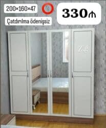 paltar asmaq üçün: Yeni, Açılan, 4 qapılı Qarderob, paltar dolabı — 1