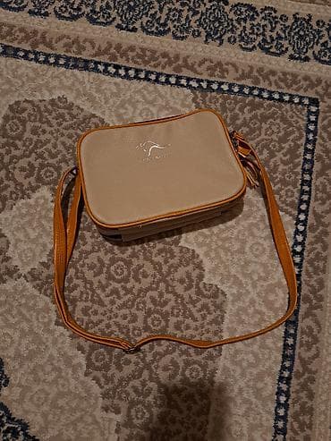 qadın çantaları kross bodi: Bej rəngli çiyin çantası - Material: tekstura effekti olan süni dəri — 1