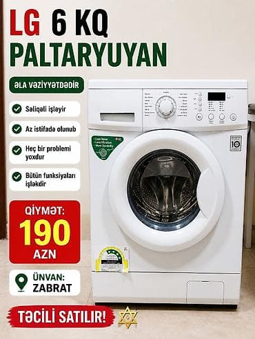 delonghi nescafe dolce gusto: Paltaryuyan maşın LG, 6 kq, Avtomat, Qurutmasız, Kredit yoxdur — 1