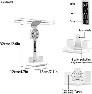 mini led: Çoxfunksiyalı masaüstü LED lampa + ventilyator Xüsusiyyətlər: - — 3