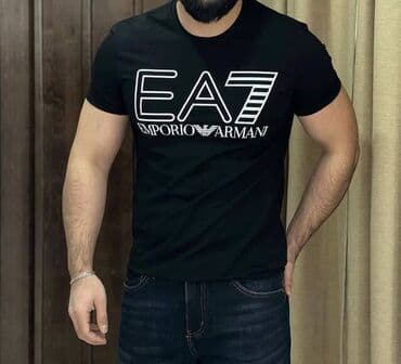 Костюмы: Мужская футболка, Emporio Armani, L, цвет - Черный — 1