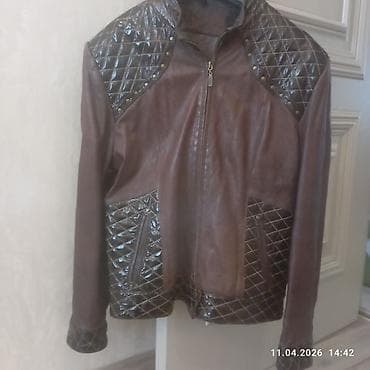 Qadın dəri gödəkçə - Rəng: qəhvəyi - Material: hamar dəri ilə laklı lalafo.az -da Qadın dəri gödəkçə - Rəng: qəhvəyi - Material: hamar dəri ilə laklı