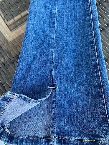 Uşaq geyimi və ayaqqabıları: Göy denim cins şalvar - Kəsim: şalvar ətəyində yan tikiş boyunca — 3