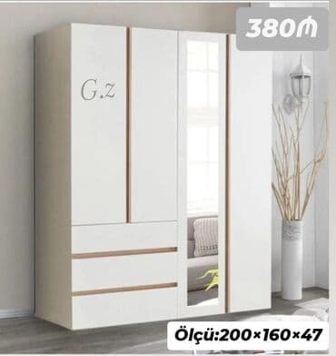 Yeni, Açılan, 4 qapılı Düz dolab, Qarderob, paltar dolabı