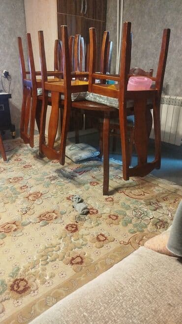 Sifarişlə mebel: Qonaq otağı üçün, Açılmayan, Oval masa, 6 stul — 2