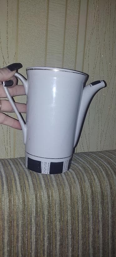 caydan: İşlənmiş, rəng - Ağ, Qəhvədan, Farfor, SSRİ — 1