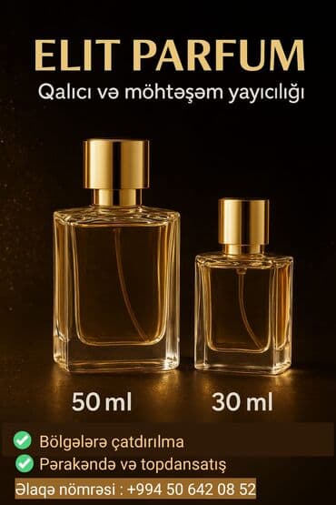 ELIT PARFUM – qalıcı və möhtəşəm yayıcılıq - Həcm variantları: 50 ml