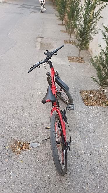 Giern qatlanan dağ velosipedi - Rəng: qırmızı/qarışıq qara detallarla — 5