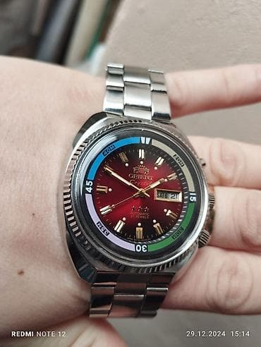 luc saatlari: İşlənmiş, Qol saatı, Orient, rəng - Qırmızı — 2