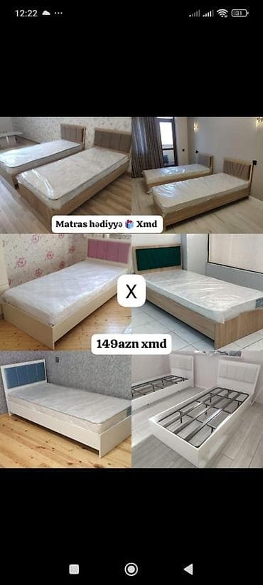 tek kravat: Tək nəfərlik çarpayılar – müxtəlif modellər və başlıqlar. - Yumşaq — 1