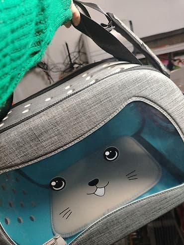 Heyvan daşıma çantası – boz rəng, şık dizayn - Kiçik it və pişiklər