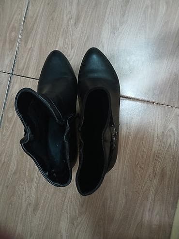 Qadın ayaqqabıları: Qadın qısa çəkmə – qara - Model: topuqlu, qısa booti - Rəng: qara - — 4