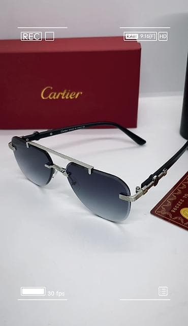 ocki: Cartier gün eynəyi - Rimless (çərçivəsiz) dizayn, metal üst körpü və — 1