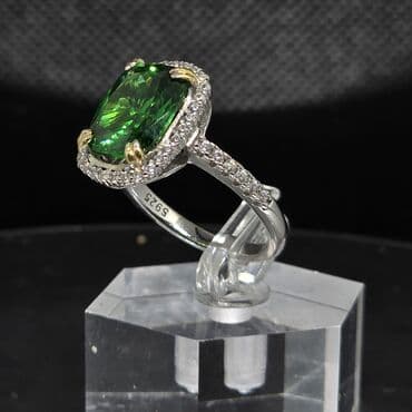 zumrud qaşlı uzuklər: Кольцо, Серебро, Изумруд — 1