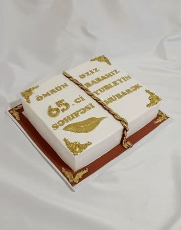 5 yas tortu: Fərdi dizayn tortlar - Ad/baş hərfi formasında tort: ağ mastika ilə — 4