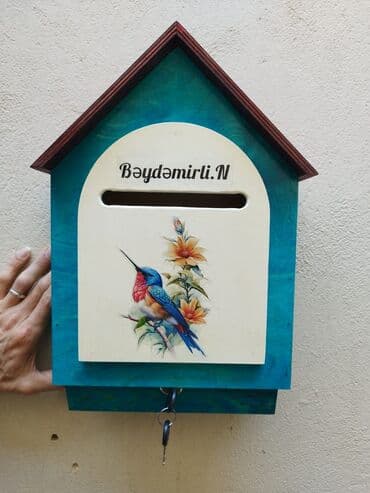 plasmas qutu: 🌿 Taxtadan hazırlanmış əl işi poçt qutusu 🌿 Həm dekorativ, həm də — 3