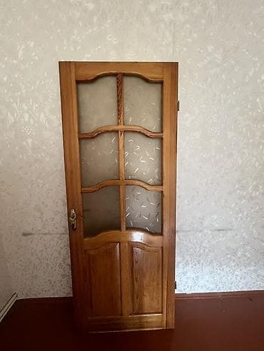 Двери и комплектующие: Taxta otaq qapıları – şüşəli və kor modellər - Material: təbii ağac — 4